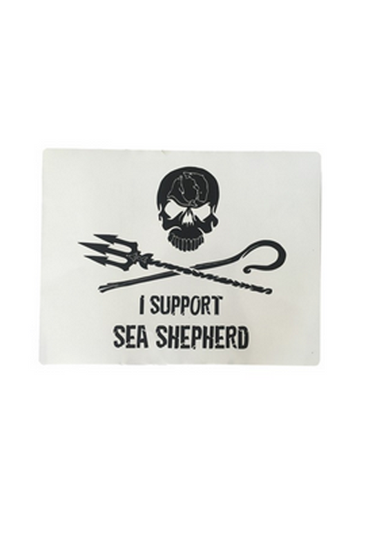 "I Support Sea Shepherd" Sticker | Black